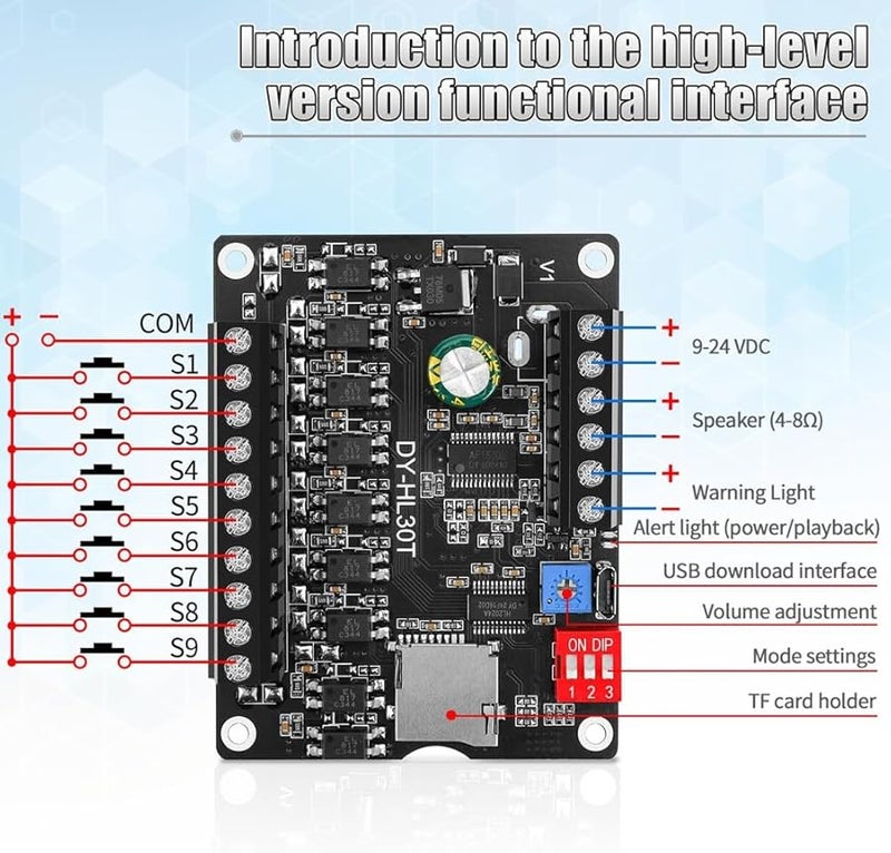 30W Digital Voice Recorder Module with Playback High Fidelity Sound Control TF Card Support - Image 4